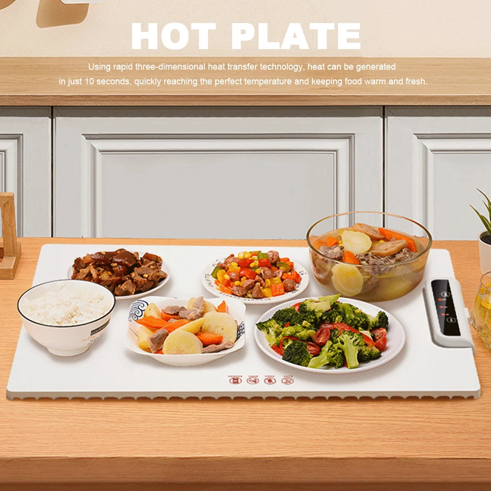 Smart Electric Warming Tray – Adjustable Temperature Heating Plate for Parties, Dinners, and Family Gatherings | Fast-Heating Silicone Design for Effortless Serving