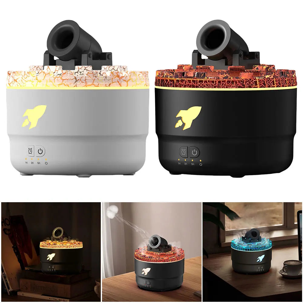 Volcanic Mist Cannon Humidifier – Powerful Aroma Diffuser & Air Purifier for Home & Office